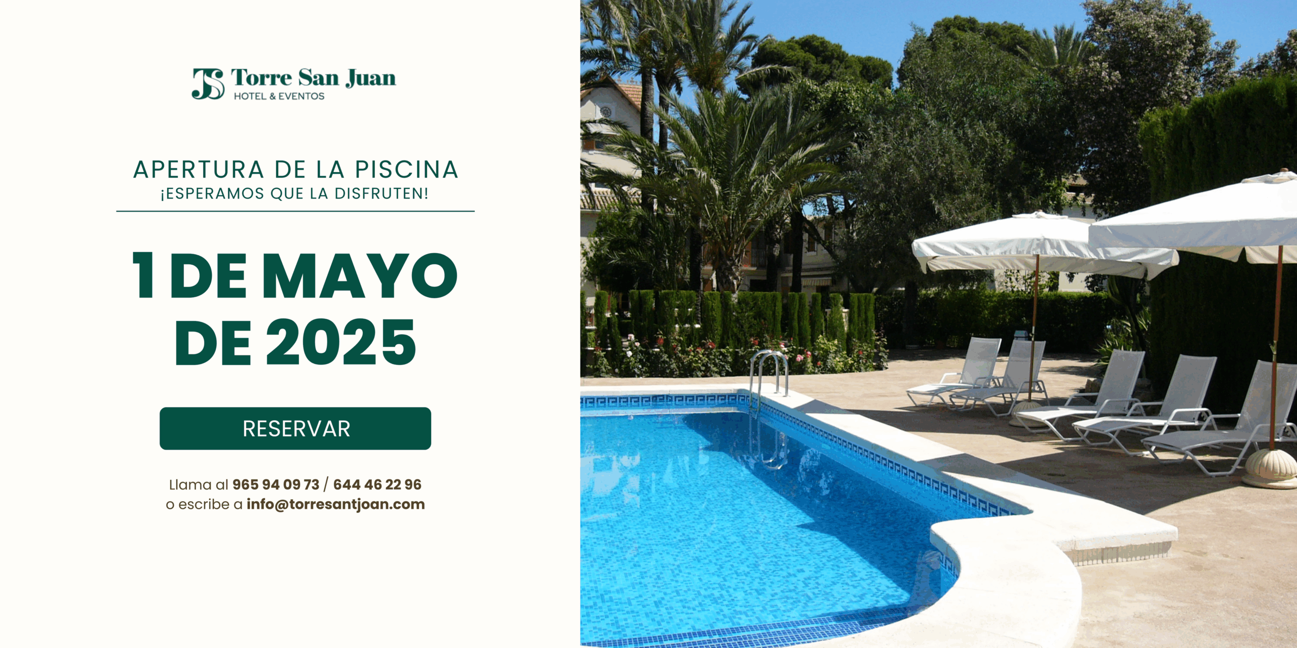Popup apertura piscina